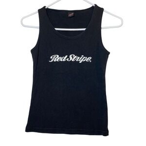 Red Stripe Clothing Black Tank Top Womens Large Sleeveless Casual Promo Festival